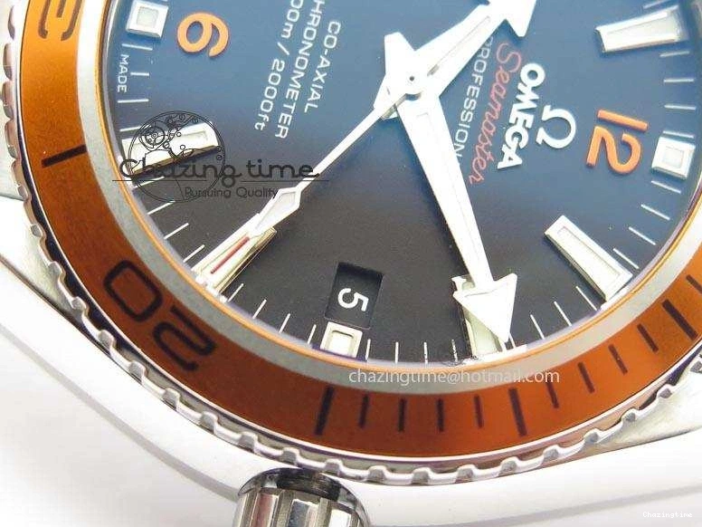 0820 FlexibleFit Planet Ocean SS Bp Maker 45mm Orange Bezel On SS Bracelet A 8216